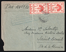1947 Madagascar, French Colonies, 100th Flight, Airmail cover, Tananarive - Reunion