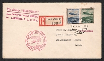 1936 (1 May) Germany, Hindenburg airship Registered airmail cover from Lorch to Philadelphia (United States), 1st flight to North America 'Frankfurt - Lakehurst' (Sieger 406 H, CV $50)