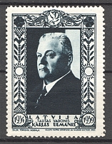 1939 Latvia Karlis Ulmanis Baltic Non-Postal Label