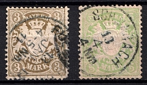 1900-11 Bavaria, Germany (Mi. 69 x - 70 x, Canceled, CV $100)