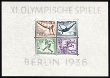 1936 Third Reich, Germany, Souvenir Sheet (Mi. Bl. 5 X, CV $170, MNH)