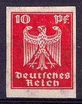 1924 10pf Weimar Republic, Germany (Mi. 357 X U, IMPERFORATED, CV $330)