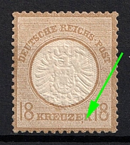 1872 18gr German Empire, Germany (Mi. 28 I, Dot under Second 'E' in 'KREUZER', CV $260)