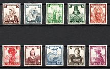 1935 Third Reich, Germany (Mi. 588 - 597, Full Set, CV $50)
