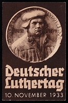 1933 German Luther Day, Third Reich WWII, German Propaganda, Germany, Postcard (Mint)