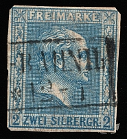 1858 2s Prussia, German States, Germany (Mi 11b, Canceled, CV $60)