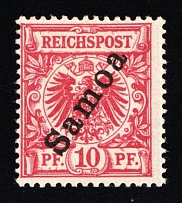 1900 10pf Samoa, German Colonies, Germany (Mi. 3, Signed)