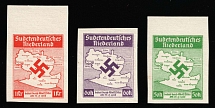 1938 Occupation of Sudetenland, Netherlands, Germany (Mi. I - III B, Full Set, Certificate, CV $650, MNH)