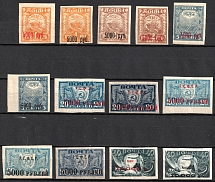 1922 RSFSR, Russia (Zv. 28 - 32, 34 - 38, Full Sets, Variety of Overprints)