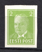 1936-40 2S Estonia (PROBE, Proof, Stamp by Sc. 118, Imperforated, MNH)