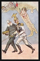 1914-18 'Destiny of Italy' WWI European Caricature Propaganda Postcard, Europe
