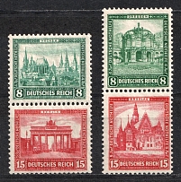 1930-31 Weimar Republic, Germany, Se-tenants, Zusammendrucke (Mi. S 76, S 88, CV $40, MNH)