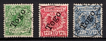 1897-99 Togo, German Colonies, Germany (Mi. 2 - 4, Used, CV $30)