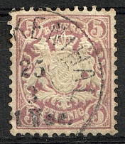 1878 Bavaria Germany 5 Pf (CV $30, Cancelled)