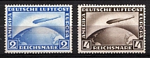 1928 Weimar Republic, Germany, Airmail (Mi. 423 - 424, Full Set, CV $120)