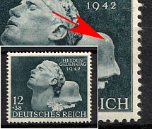 1942 12pf Third Reich, Germany (Mi. 812 II, White Dot on the Bandage, CV $70, MNH)