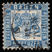 1864 6k Baden, German States, Germany (Mi 19a, Canceled, CV $35)