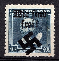1939 40h Moravia-Ostrava, Bohemia and Moravia, Germany Local Issue (Mi. 6, Type II, CV $30)