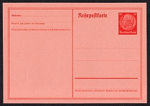 55 pf Hindenburg, Pneumatic Post, Third Reich, Germany, Postal Card