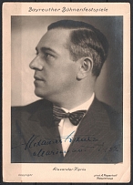 1937 Postcard with Autograph of Alexander Kipnis, Ukrainian-Born American Operatic Bass, Germany