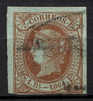 1864 1R Spain (Mi. 59, Used, CV$100)