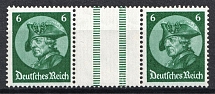 1933 6pf Third Reich, Germany (Gutter-Pair, CV $50, MNH)