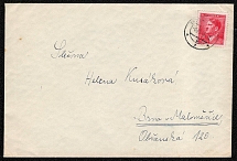 1945  Bohemia and Moravia cover franked with Scott 69