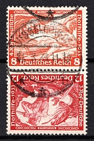 1933 Third Reich, Germany, Wagner, Tete-beche, Se-tenant, Zusammendrucke (Mi. SK 20, Used, CV $160)