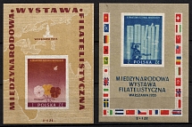 1955 Republic of Poland, Souvenir Sheets (Fi. Bl 16 - 17, Mi. Bl 17 - 18, CV $60, MNH)
