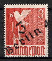 1948 3m District 3 Berlin Main Post Office, Berlin Emergency Issue, Soviet Russian Zone of Occupation, Germany (Mi. II c I, CV $50)