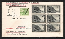 1936 (2 Jul) United States, Hindenburg airship airmail cover from Ottsvile to Munich, Flight to North America 'Lakehurst - Frankfurt' (Sieger 421 A)