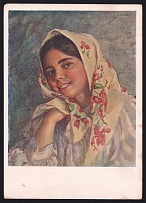 1930 5k 'Happy girl' Postal Stationery Illustrated Postcard, Mint, USSR, Russia