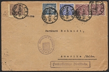 1922 (14 Dec) Weimar Republic, Germany, Cover from Chemnitz franked with Mi. 25 - 26, 32 - 33 (CV $120)