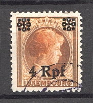 1940 Germany Occupation of Luxembourg 4 Rpf (Color Error, WRONG stamp Overprinted, Canceled)