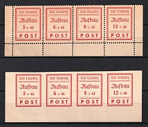 1946 Strausberg (Berlin), Germany Local Post, Se-tenants (Mi. 34 A - 37 A, 34 B - 37 B, Full Set, CV $30, MNH)