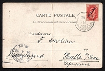 1905 (26 Apr) Offices in Levant, Russia, Postcard from Constantinople to Halle franked with 20pa (Kr. 56, CV $70)