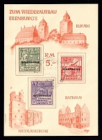 1946 Eilenburg (Saxony), Germany Local Post, Souvenir Sheet (Mi. IV A - VI A, Unofficial Issue, Full Set, Canceled)