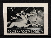 1948 15zl Republic of Poland, Airmail (Proof, Essay of Fi. 444)