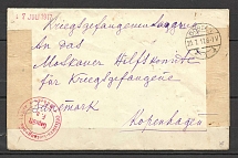 1917 Germany prisoner of war censorship cover to Copenhagen from Officers prison camp in Dobelin