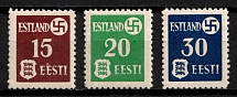 1941 German Occupation of Estonia, Germany (Mi. 1 y - 3 y, Full Set, Signed, CV $30)