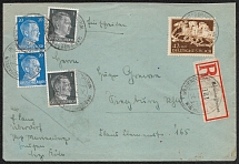 1942 (24 Jul) Third Reich, Germany, Registered cover from Marienberghausen to Siegburg franked with Mi. 781, 791, 815 (CV $130)