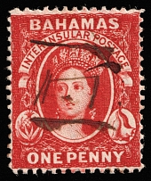 1877 1p Bahamas, British Colonies (SG 33, Canceled, CV $25)