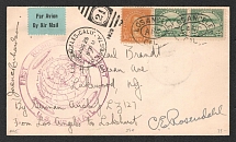 1929 (25 Aug) United States, Graf Zeppelin airship airmail cover from Los Angeles to Lakewood via Lakehurst, 1st Round the World flight 'Los Angeles - Lakehurst' (Sieger 29 A, CV $90)