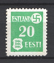1941 20k Germany Occupation of Estonia (Light Green, MNH)