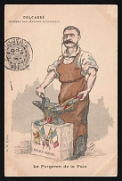 1914-18 'Blacksmith of Peace' WWI European Caricature Propaganda Postcard, Europe