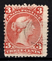 1868-90 3c Canada (SG 49, Canceled, CV $50)