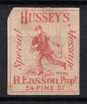 1880 Hussey's Special Message Post, New York, United States, Locals (Sc. 87L71)