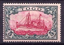 1900 5M Togo, German Colonies, Kaiser’s Yacht, Germany (Mi. 19, CV $180)