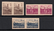 1941 Estonia, German Occupation, Germany, Pairs (Mi. 4 U - 6 U, CV $160, MNH)