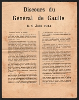 1944 General de Gaulle's Speech, France, Anti-German Propaganda, Leaflet